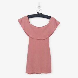 Reformation Banana Ribbed Mini Dress Size S Pink Coquette Soft Girl Summer Party